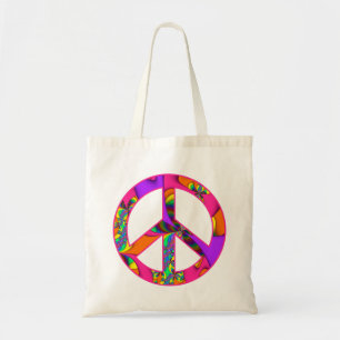 Peace Sign Color Me Bright Canvas tas