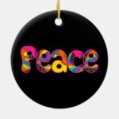 Peace Sign Color Me Bright Ornament (Achterkant)