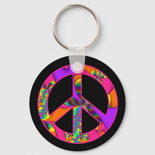 Peace Sign Color Me Bright Sleutelhanger (Voorkant)