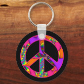 Peace Sign Color Me Bright Sleutelhanger (Voorkant)