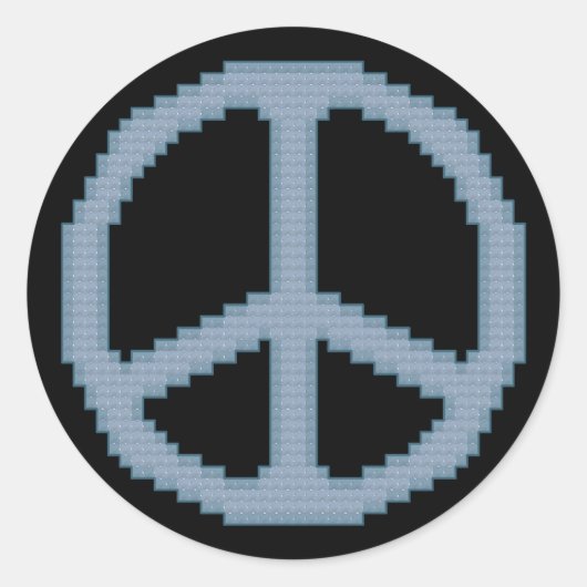 Peace Sign Cross Stitker Ronde Sticker (Voorkant)