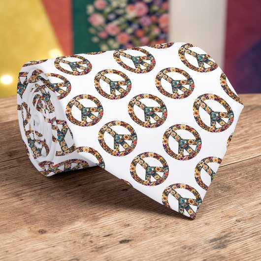 Peace Sign Custom Necktie Tie Stropdas