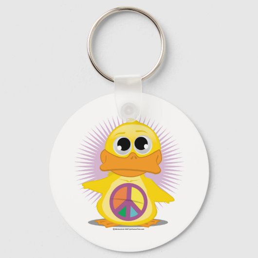 Peace Sign Duck Sleutelhanger (Voorkant)