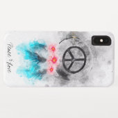 *~* Peace Sign Feathers Flowers GrungeTribal Boho Case-Mate iPhone Case (Achterkant (horizontaal))