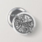 Peace Sign Filigree Art Ronde Button 5,7 Cm (Voorkant /achterkant)