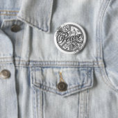 Peace Sign Filigree Art Ronde Button 5,7 Cm (In situ)