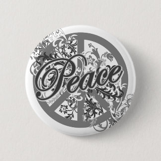Peace Sign Filigree Art Ronde Button 5,7 Cm