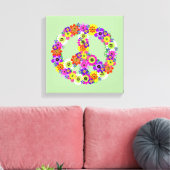 Peace Sign Floral Canvas Afdruk (Insitu (Woonkamer))