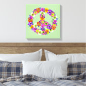 Peace Sign Floral Canvas Afdruk (Insitu (Slaapkamer))