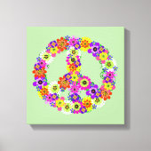 Peace Sign Floral Canvas Afdruk (Voorkant)