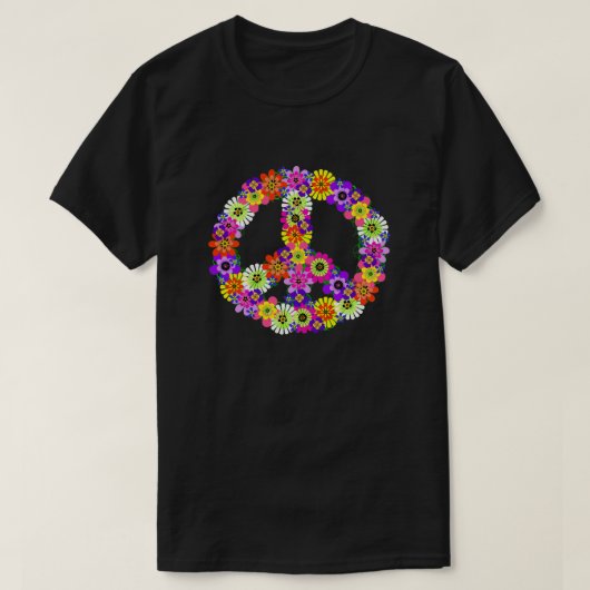 Peace Sign Floral Cutout T-shirt (Design voorkant)