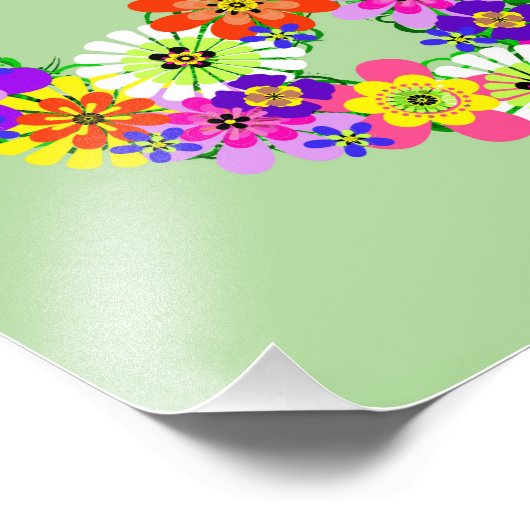 Peace Sign Floral Foto Afdruk (Hoek)