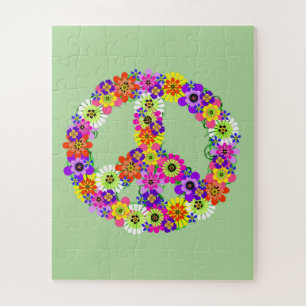 Peace Sign Floral Legpuzzel