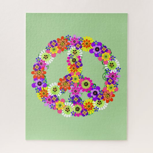 Peace Sign Floral Legpuzzel (Verticaal)