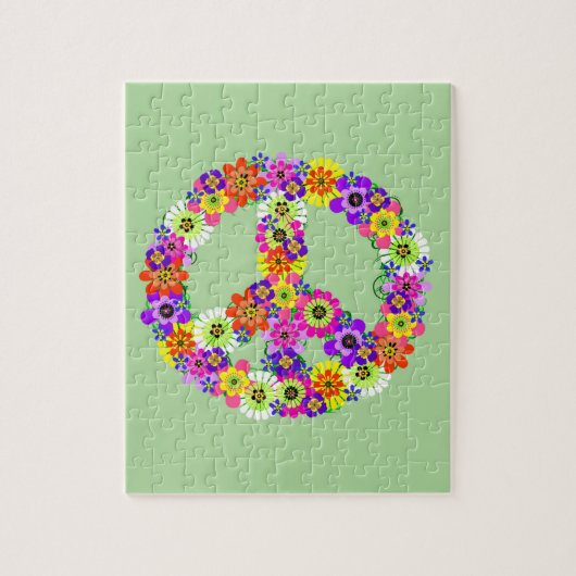 Peace Sign Floral Legpuzzel (Verticaal)