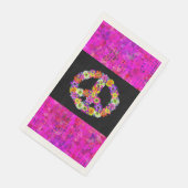 Peace Sign Floral op Black met Petals Servet (Hoek)