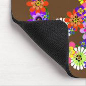 Peace Sign Floral op Brown Muismat (Hoek)