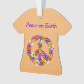 Peace Sign Floral op Peach Ornament (voorkant)