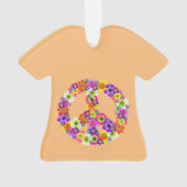 Peace Sign Floral op Peach Ornament (achterkant)