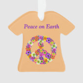 Peace Sign Floral op Peach Ornament (voorkant)