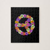 Peace Sign Floral op zwart Legpuzzel (Verticaal)