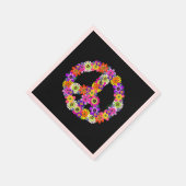 Peace Sign Floral op zwart Servet (Hoek)