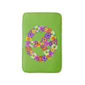 Peace Sign Floral over Lime Green Badmat (Voorkant Verticaal)