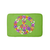 Peace Sign Floral over Lime Green Badmat (Voorkant)