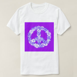 Peace Sign Floral Paars T-shirt