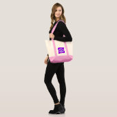 Peace Sign Floral Paars Tote Bag (Voorkant (model))