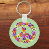 Peace Sign Floral-Sleutelhanger Sleutelhanger (Voorkant)
