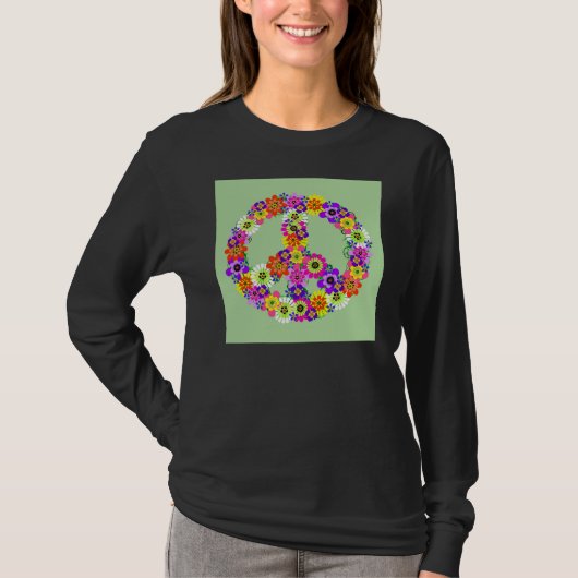 Peace Sign Floral T-shirt (Voorkant)