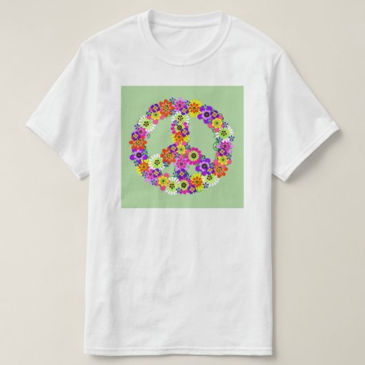 Peace Sign Floral T-shirt (Design voorkant)