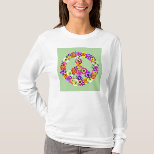 Peace Sign Floral T-shirt (Voorkant)