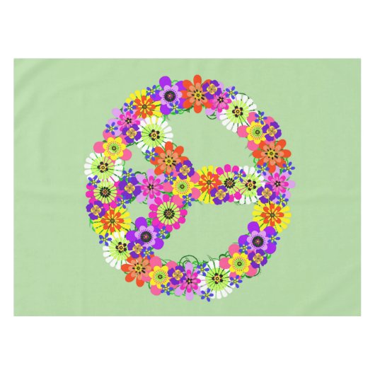 Peace Sign Floral Tafelkleed (Voorkant (Horizontaal))