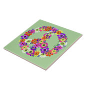 Peace Sign Floral Tegeltje (Zijkant)