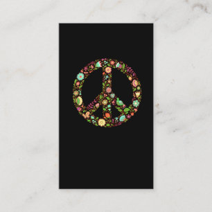 Peace Sign Flower Freedom Love Movement 60s 70s Visitekaartje