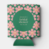 Peace Sign Flower Green Roze Custom Vrijgezellenfe Blikjeskoeler (Achterkant)