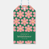 Peace Sign Flower Green Roze Custom Vrijgezellenfe Cadeaulabel (Achterkant)