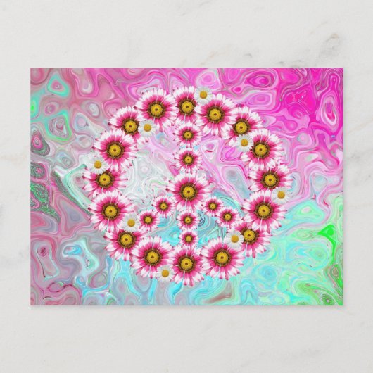 Peace Sign Flowers Briefkaart (Voorkant)