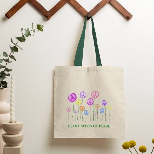 Peace Sign Flowers Canvas tas
