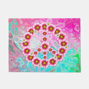 Peace Sign Flowers Deurmat