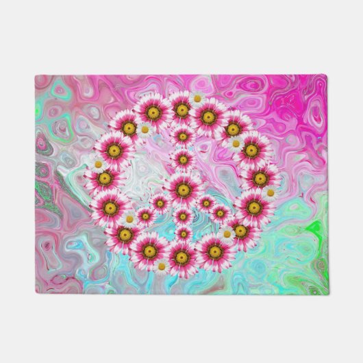 Peace Sign Flowers Deurmat (Voorkant)