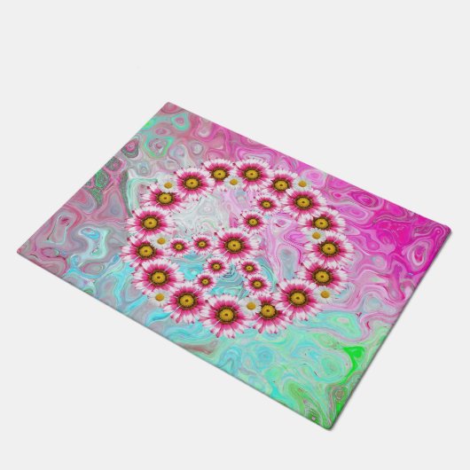 Peace Sign Flowers Deurmat (Schuin)