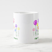 Peace Sign Flowers Grote Koffiekop (Voorkant)