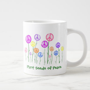 Peace Sign Flowers Grote Koffiekop