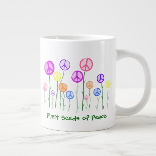 Peace Sign Flowers Grote Koffiekop (Rechts)