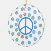 Peace Sign Flowers Keramisch Ornament (Links)