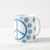 Peace Sign Flowers Koffiemok (Voorkant rechts)