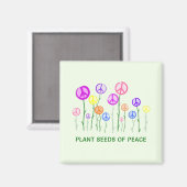 Peace Sign Flowers Magnet (Voorkant / Achterkant)